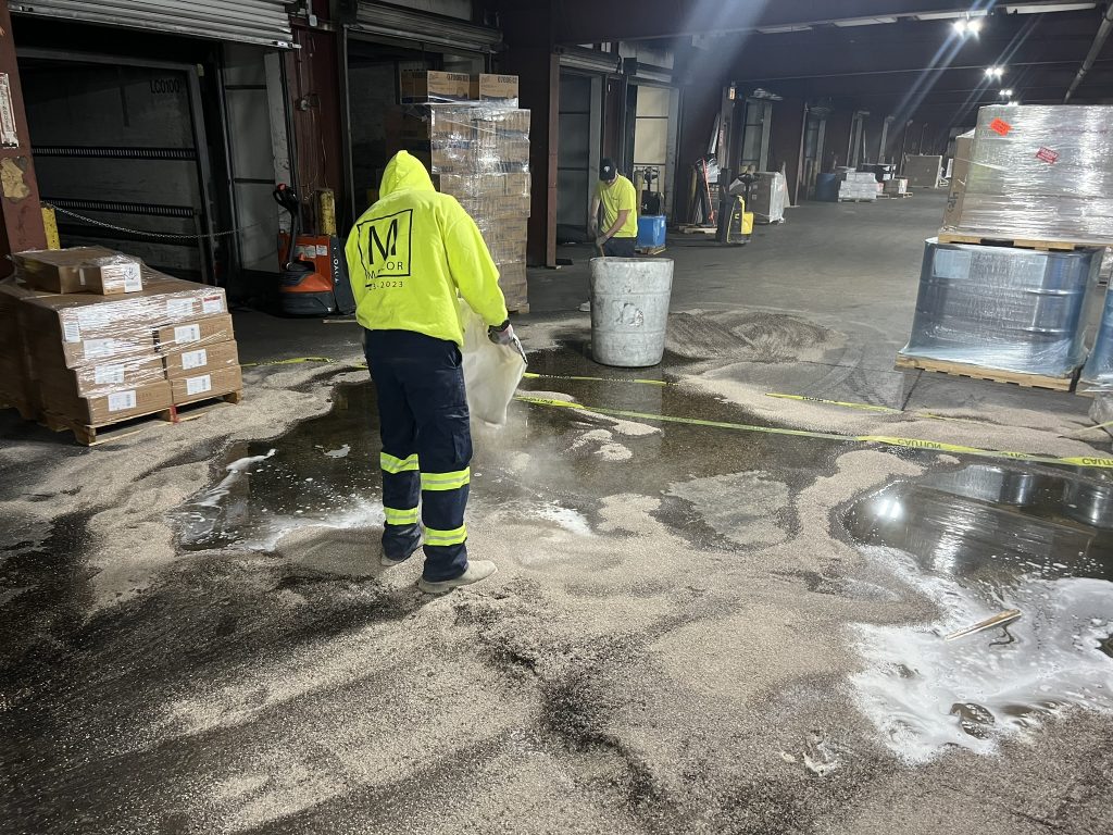 warehouse cleanup spill