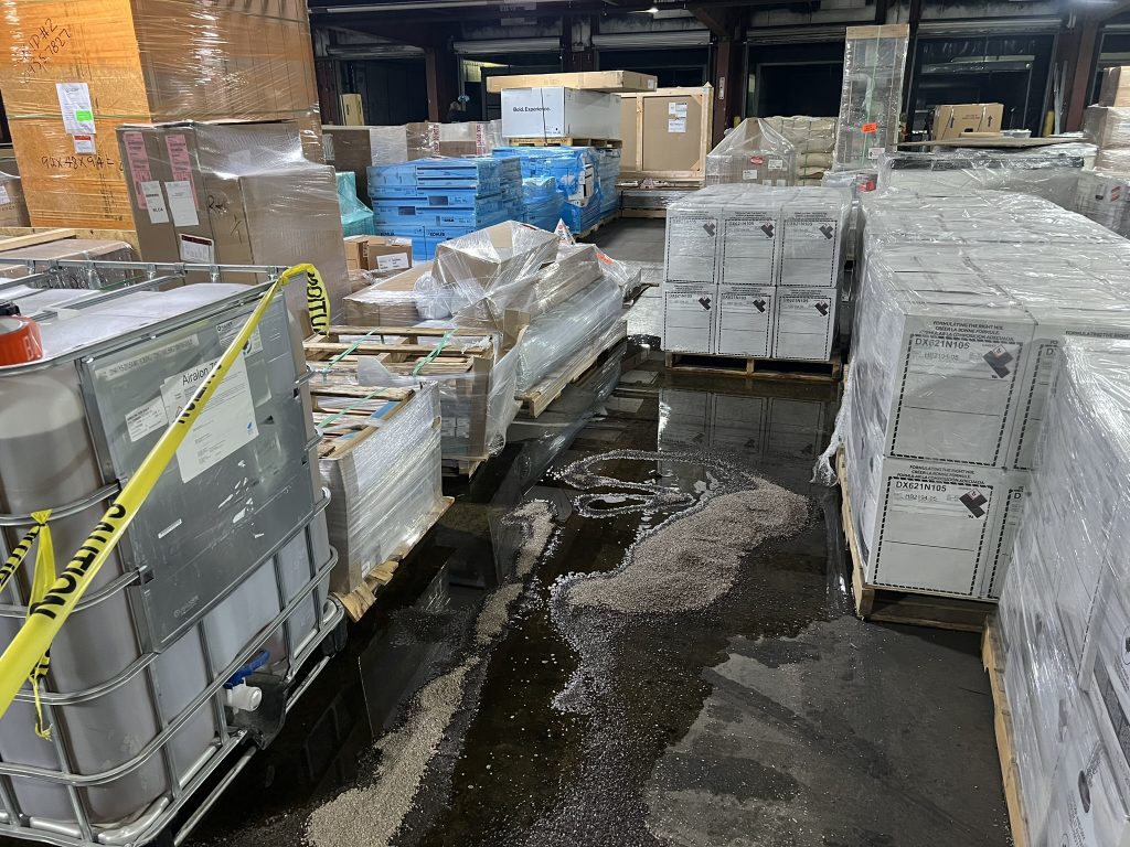 liquid warehouse spill