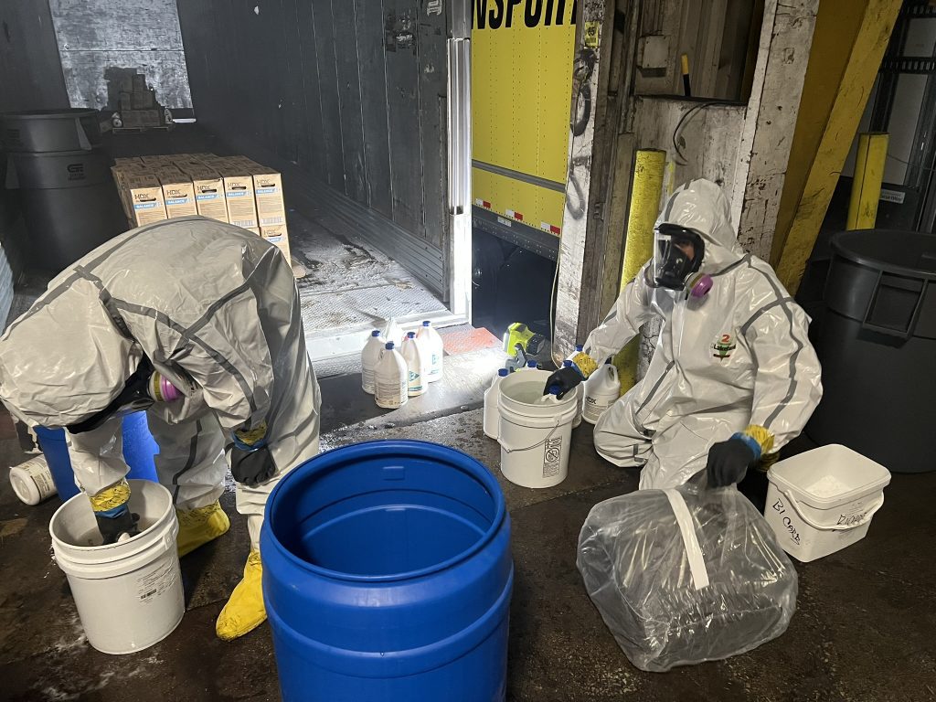 neutralizing the acid spill