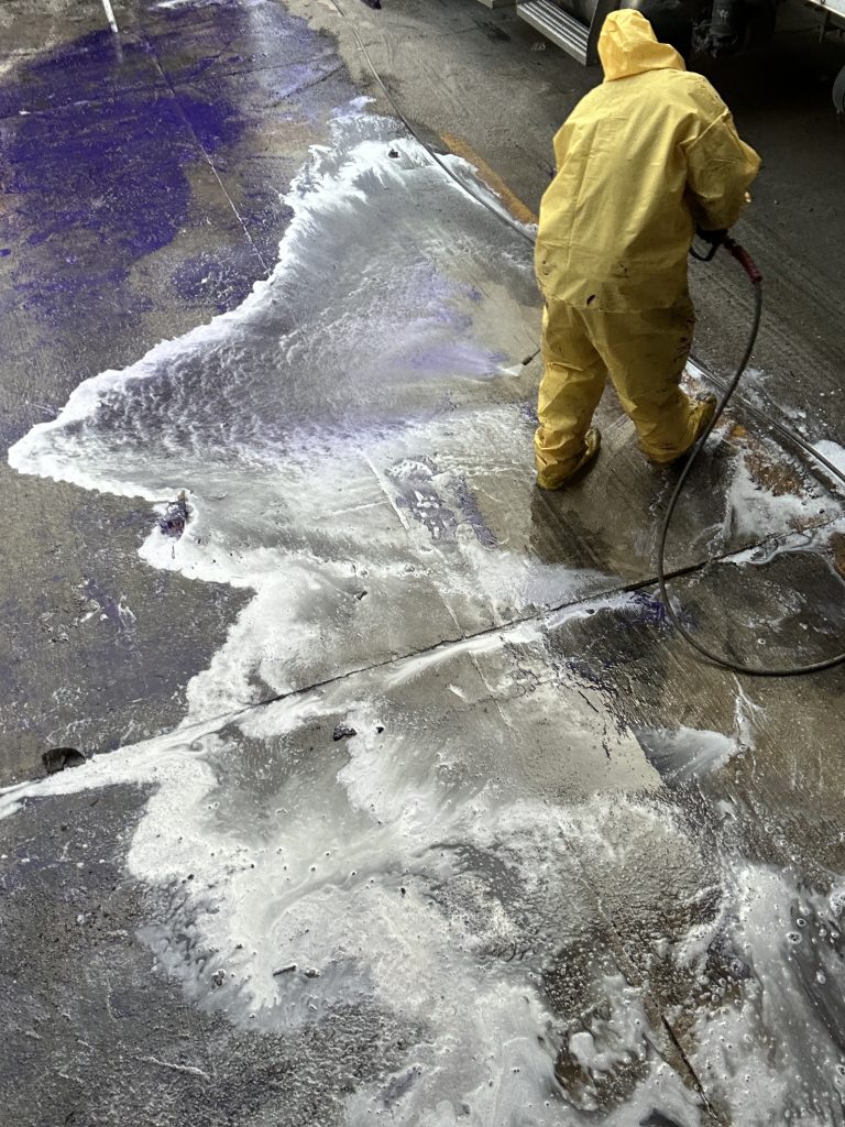 cleaning up a liquid spill