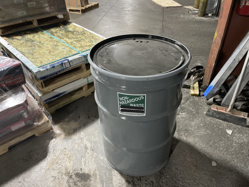 drum after paint spill for waste,